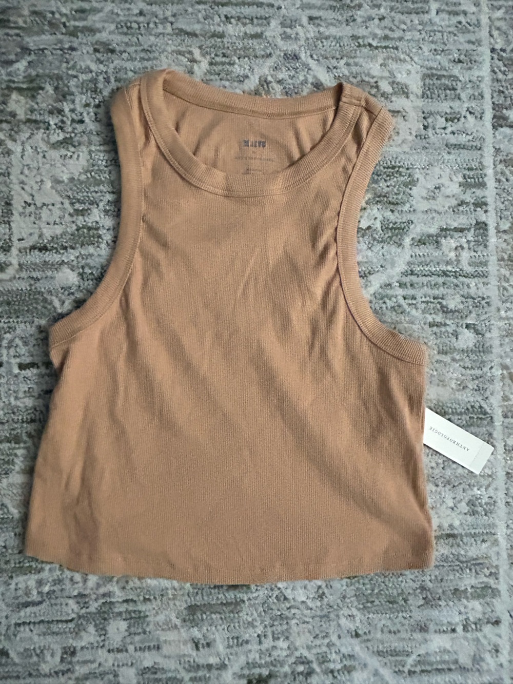 Neutral Ribbed Tank Top in Beige